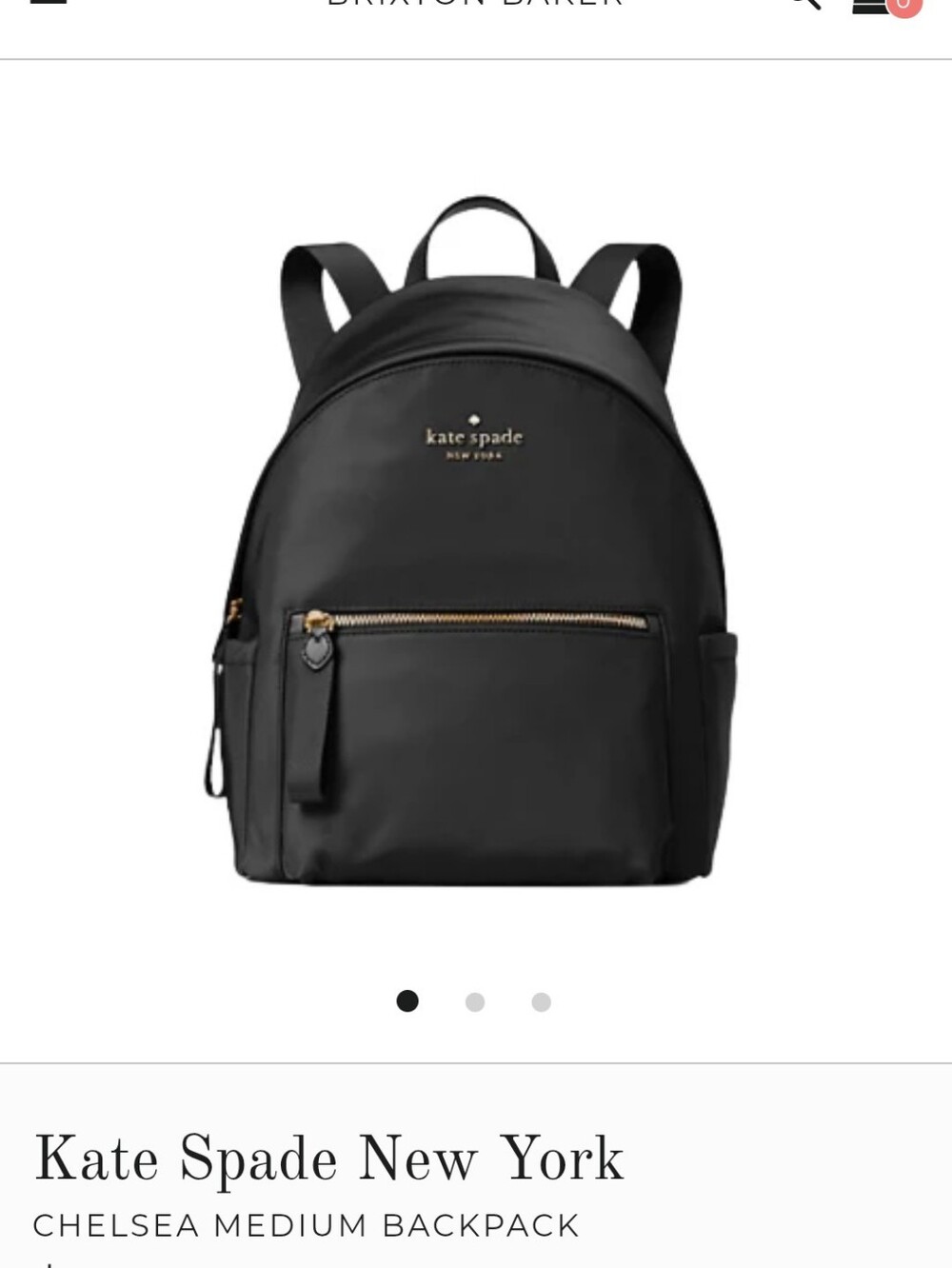 kate spade Black Chelsea Medium Backpack with Gold Hardware - New